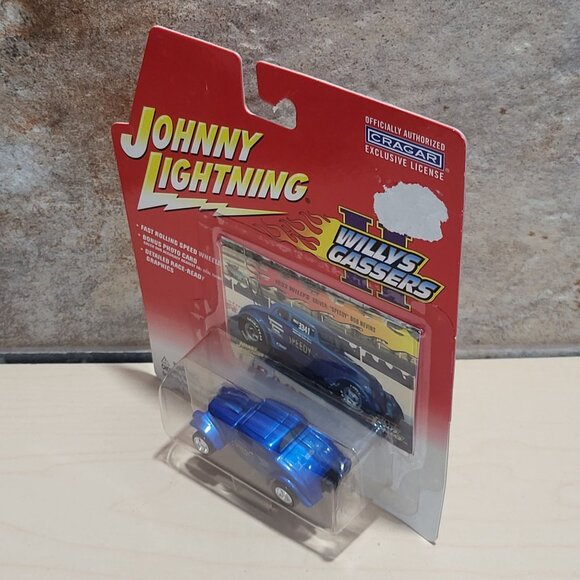 Johnny Lightning Willys Gassers II 1933 Speedy White Lightning Chase Blue 2002 - Picture 8 of 11